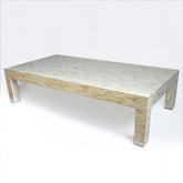 Maaya Bone Inlay Rectangular Coffee Table White Striped